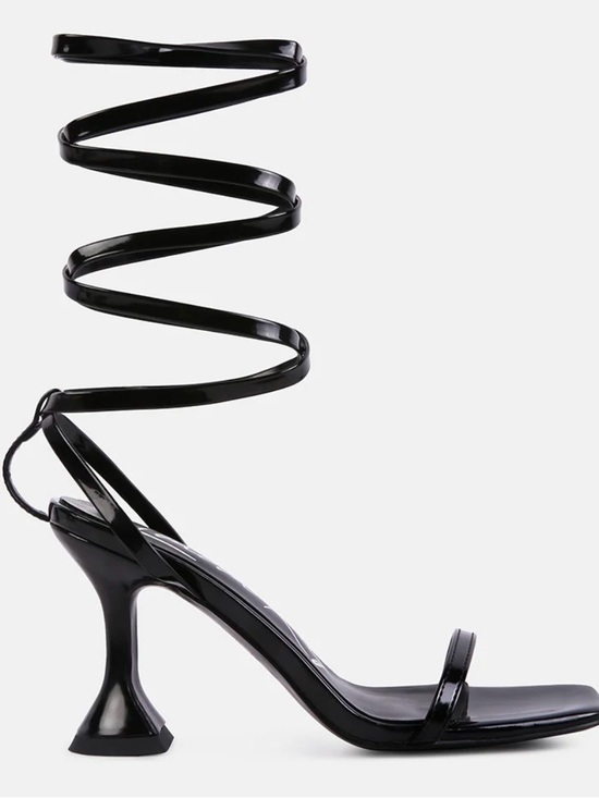 London Rag Shoes - London Rag Strappy Tie-Up Heel Sandals in Black